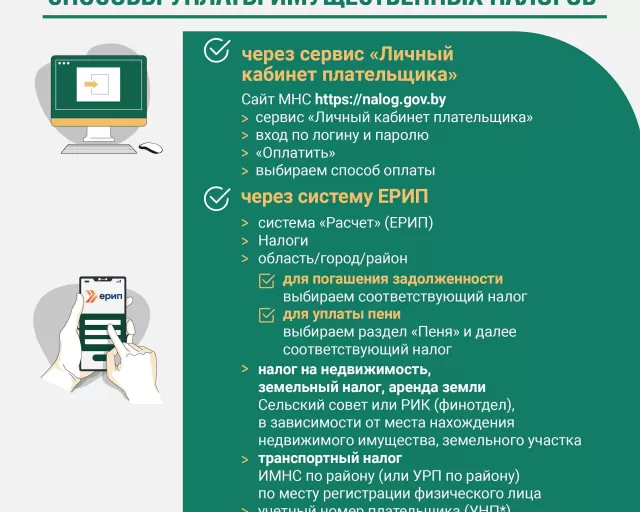 Способы уплаты имущественных налогов