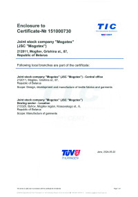 Enclosure to Certificate TIC-2024